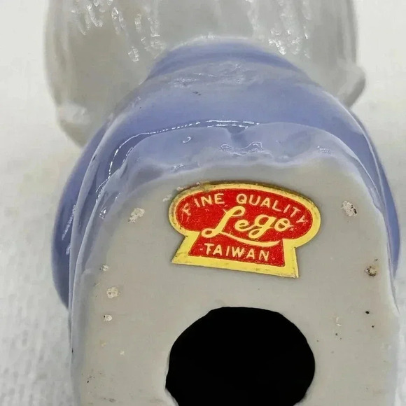 Vintage Praying Kneeling Boy Girl Figurine Blue White Ceramic Children Set - Picture 7 of 7